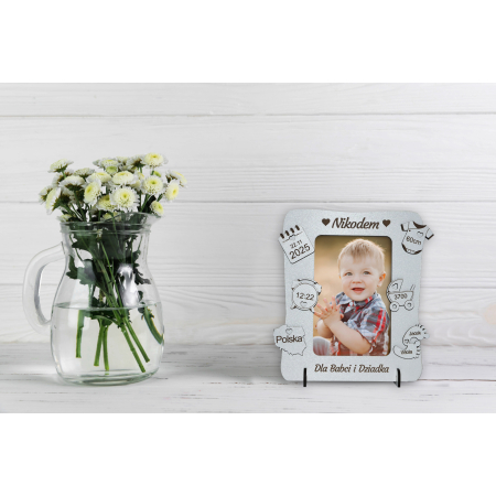 Prezent na Dzień Babci i Dziadka wyjątkowa Ramka Metryczka